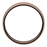 14K Rose 6 mm Milgrain Half Round Comfort Fit Light Band Size 9.5