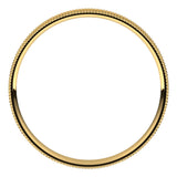 18K Yellow 2.5 mm Milgrain Comfort-Fit Flat Band Size 5
