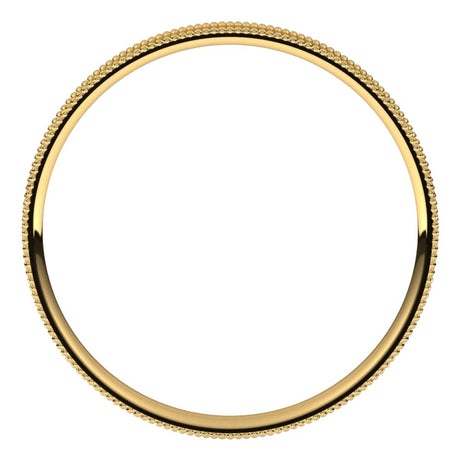 18K Yellow 2.5 mm Milgrain Comfort-Fit Flat Band Size 5