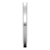 14K White Gold 2.5 mm Milgrain Comfort-Fit Flat Band Size 7.5