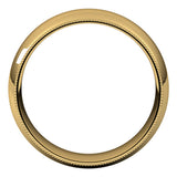 14K Yellow 7 mm Milgrain Half Round Comfort Fit Band