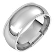 14K White Gold 8 mm Milgrain Comfort-Fit Half Round Band Size 9.5
