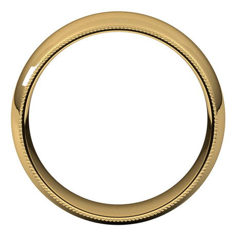 14K Yellow Gold 8 mm Lightweight Milgrain Comfort-Fit Half Round Band Size 11