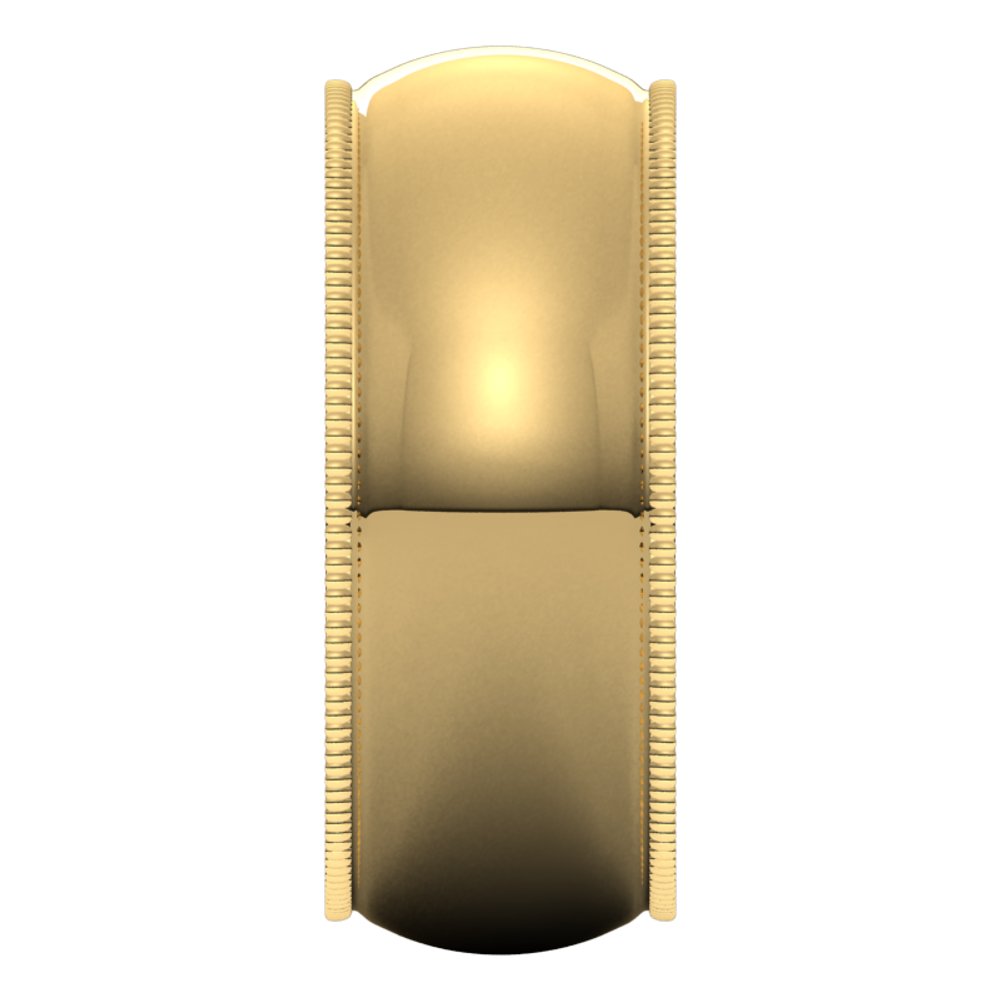 10K Yellow Gold 8 mm Milgrain Comfort-Fit Half Round Band Size 7