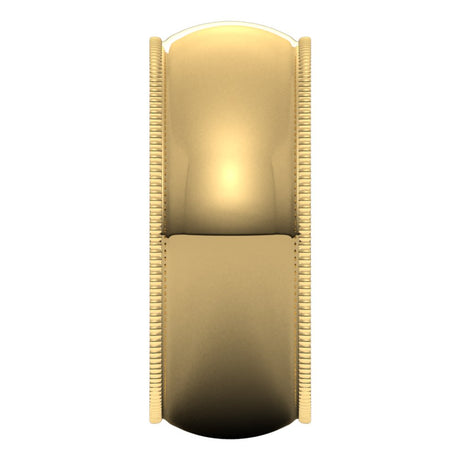 10K Yellow Gold 8 mm Milgrain Comfort-Fit Half Round Band Size 7