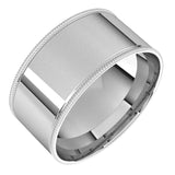 Sterling Silver 9 mm Milgrain Comfort-Fit Flat Band Size 11