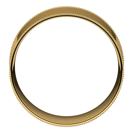 10K Yellow Gold 9 mm Milgrain Comfort-Fit Flat Band Size 11