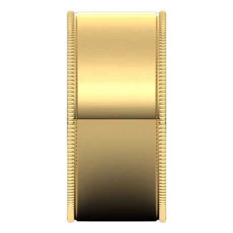 10K Yellow 9 mm Milgrain Comfort-Fit Flat Band Size 11