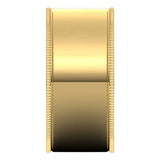 14K Yellow Gold 9 mm Milgrain Comfort-Fit Flat Band Size 11