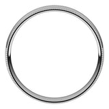 14K White 4 mm Milgrain Half Round Comfort Fit Light Band Size 7.5