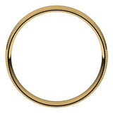 18K Yellow 4 mm Milgrain Half Round Comfort Fit Light Band Size 8