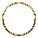 10K Yellow Gold 2.5 mm Lightweight Milgrain Comfort-Fit Half Round Band Size 4.5