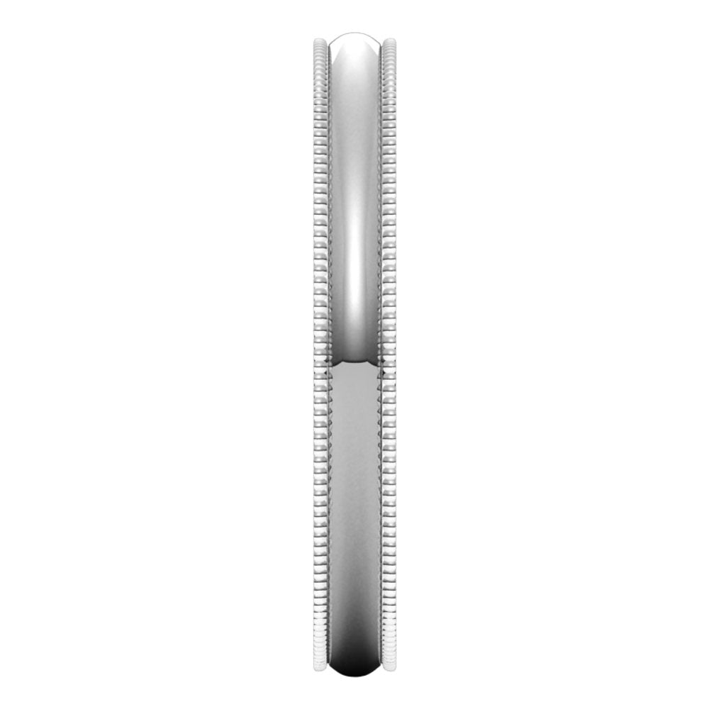 14K White Gold 2.5 mm Lightweight Milgrain Comfort-Fit Half Round Band Size 11