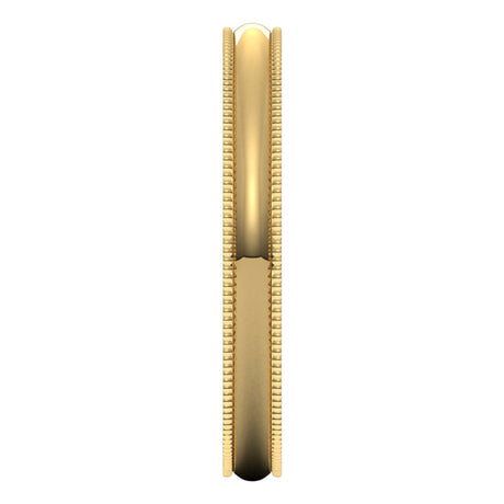 10K Yellow Gold 2.5 mm Lightweight Milgrain Comfort-Fit Half Round Band Size 4.5