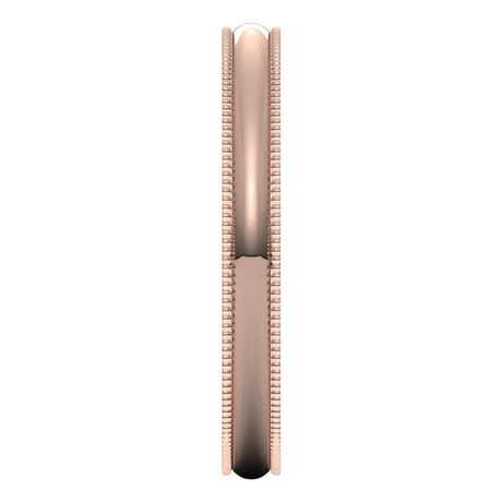 10K Rose Gold 2.5 mm Lightweight Milgrain Comfort-Fit Half Round Band Size 6.5