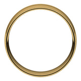 14K Yellow 7 mm Milgrain Half Round Comfort Fit Light Band Size 14