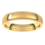 14K Yellow 4 mm Rope Half Round Comfort Fit Band