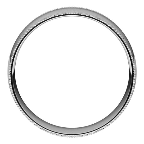 Platinum 6 mm Milgrain Light Comfort Fit Band Size 5.5