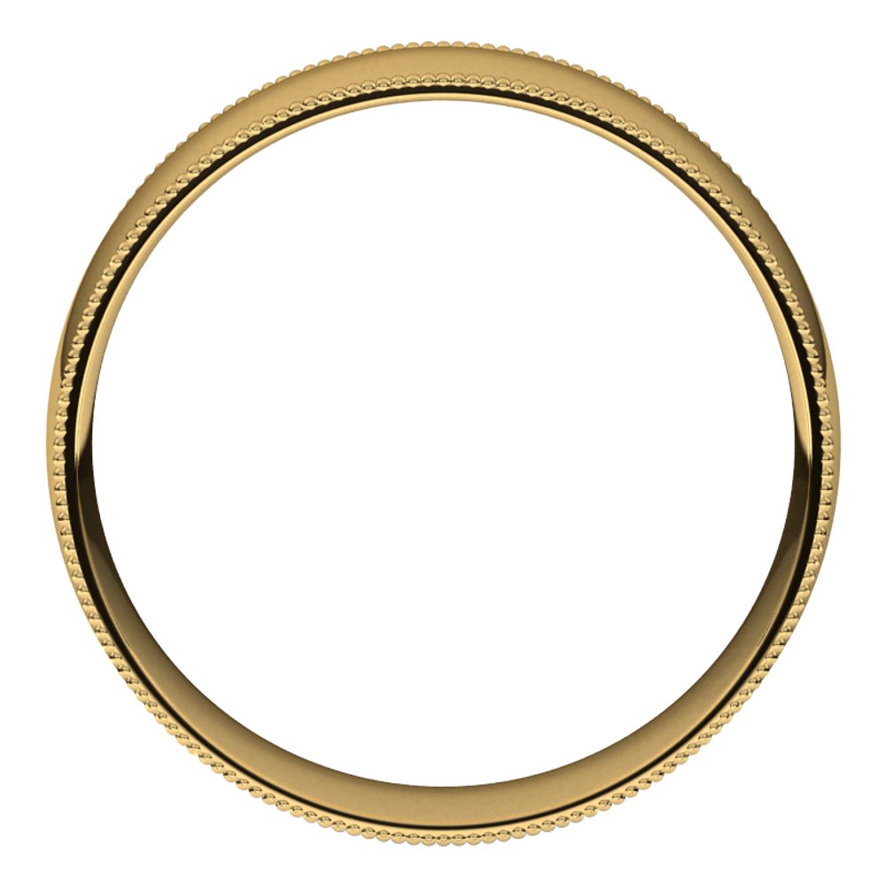 14K Yellow 6 mm Milgrain Light Comfort Fit Band