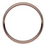 14K Rose 6 mm Milgrain Half Round Comfort Fit Light Band Size 9.5