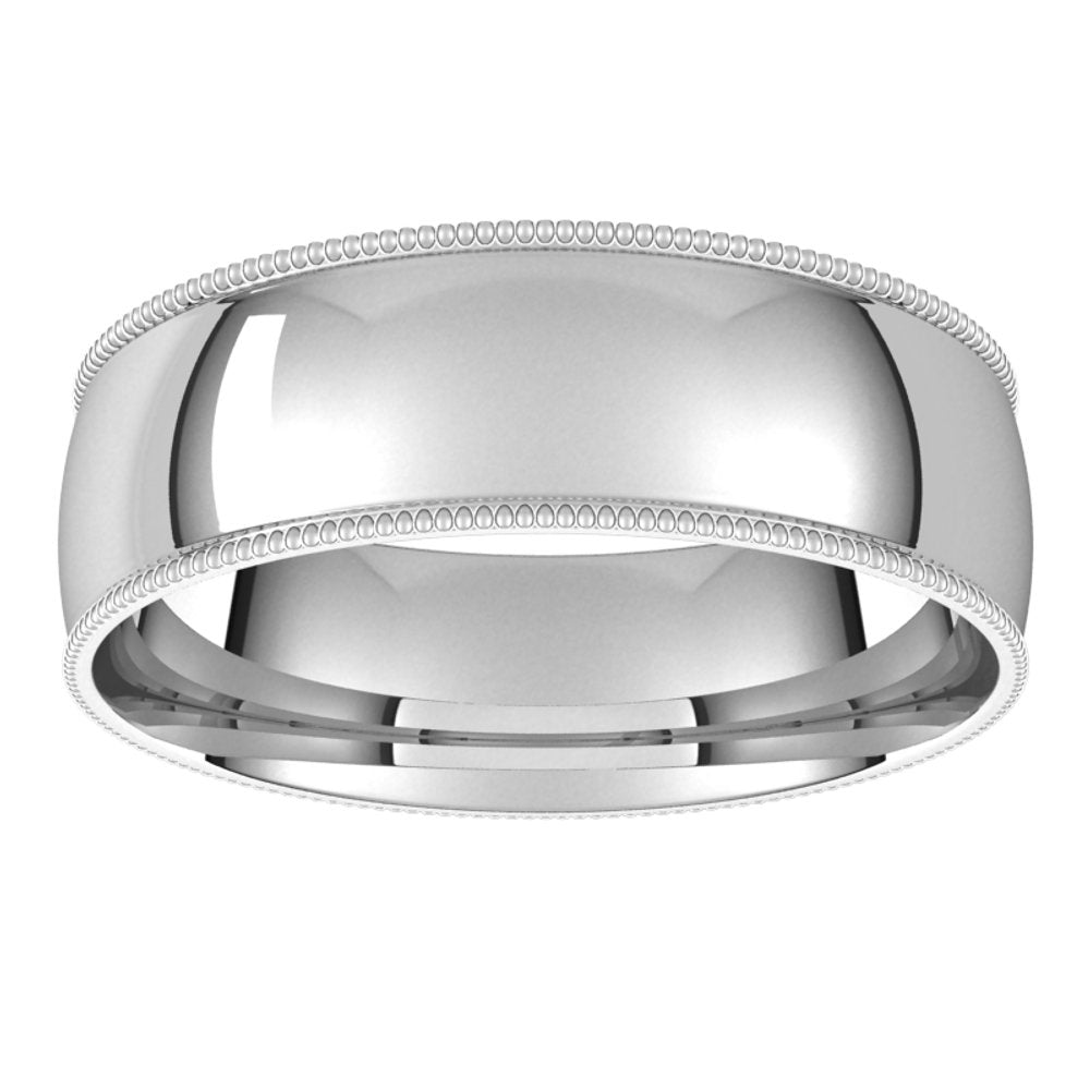 Platinum 6 mm Milgrain Light Comfort Fit Band Size 5.5