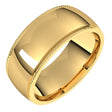 14K Yellow Gold 8 mm Rope Comfort-Fit Half Round Band Size 7.5