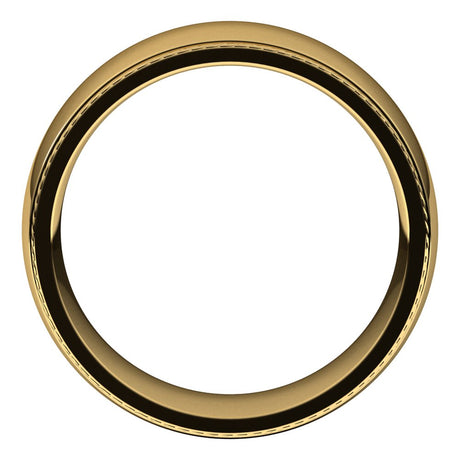 14K Yellow Gold 8 mm Rope Comfort-Fit Half Round Band Size 7.5