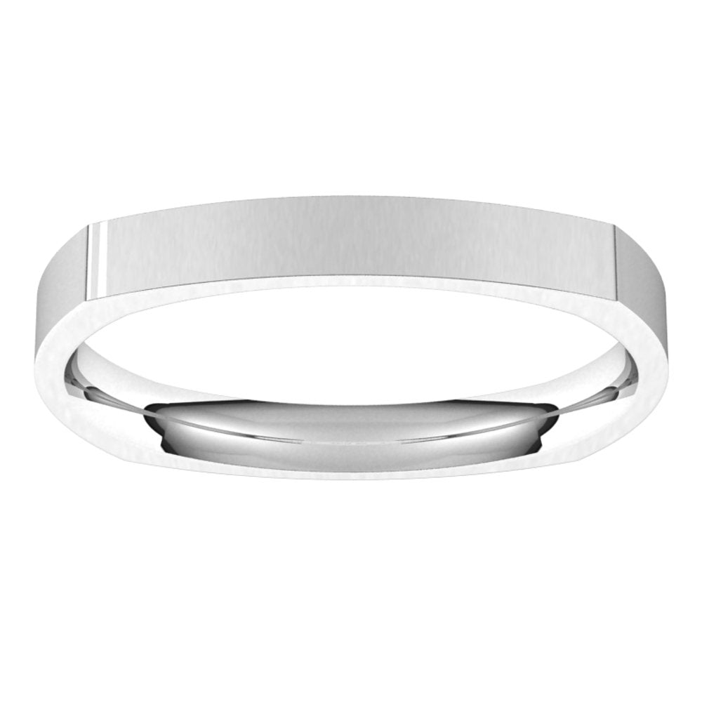 Platinum 2.5 mm Square Comfort Fit Band Size 8.5