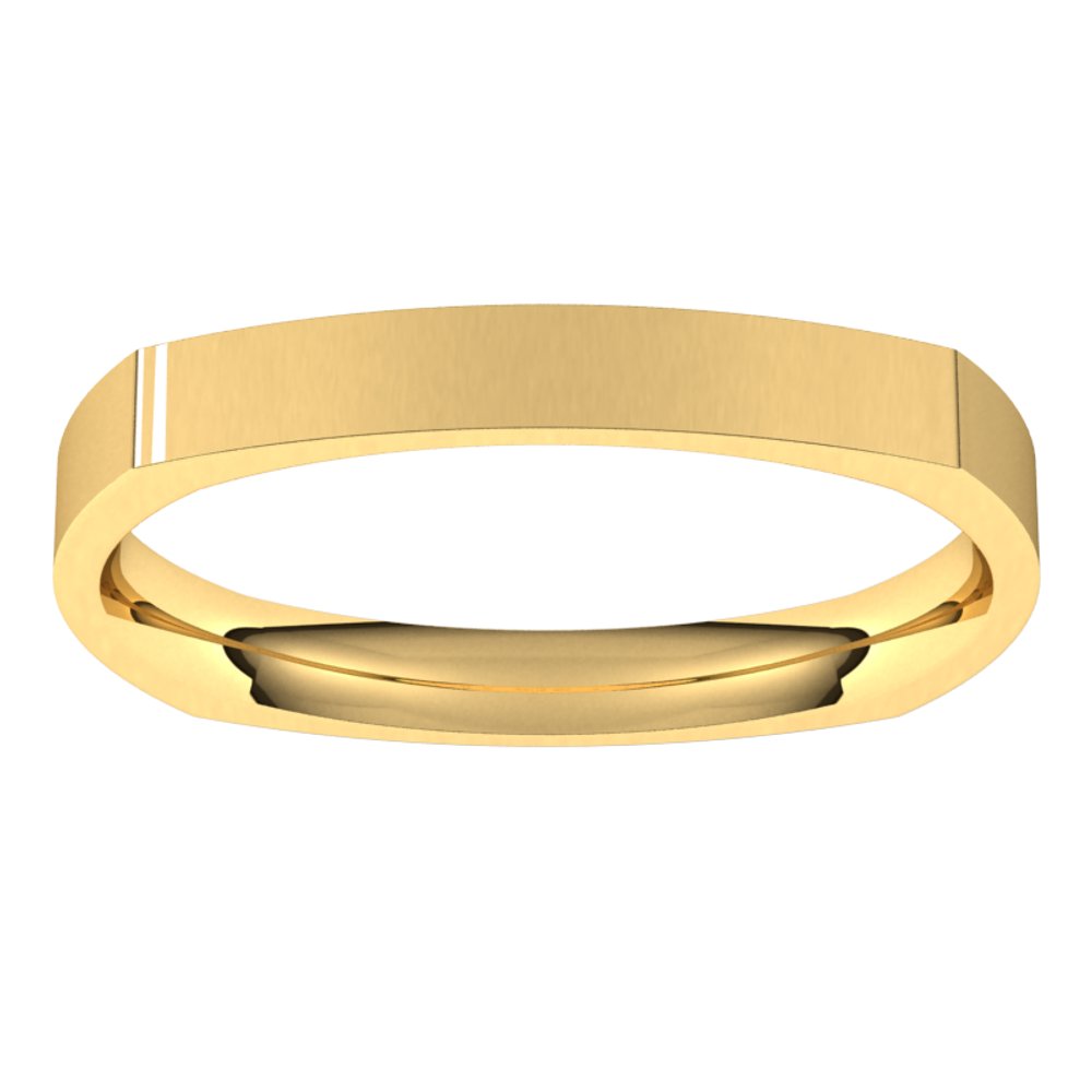 14K Yellow 2.5 mm Square Comfort Fit Band