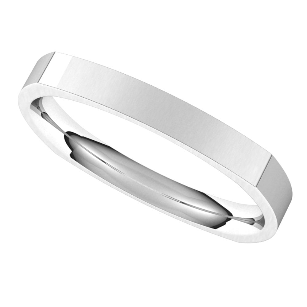 14K White 2.5 mm Square Comfort Fit Band