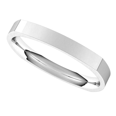 Platinum 2.5 mm Square Comfort Fit Band Size 8.5