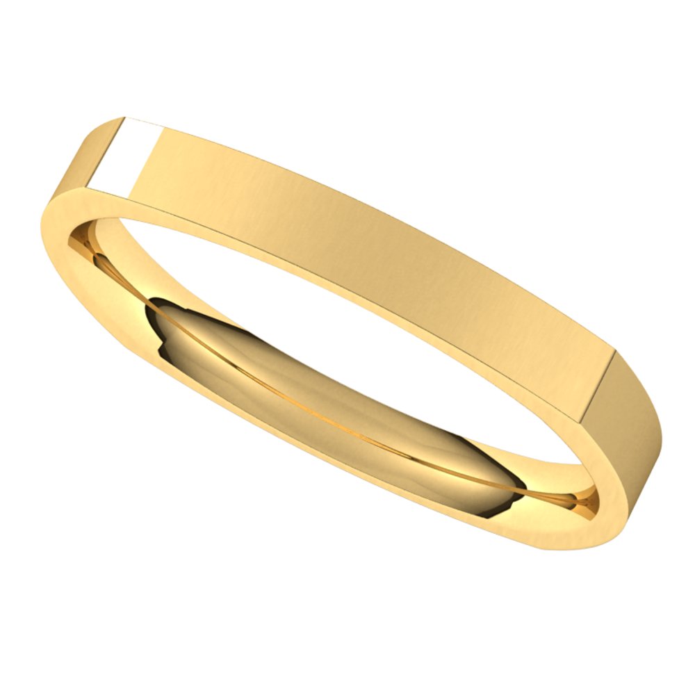 14K Yellow 2.5 mm Square Comfort Fit Band