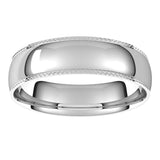 Sterling Silver 5 mm Rope Half Round Comfort Fit Band Size 11