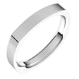 14K White 3 mm Square Comfort Fit Band Size 8