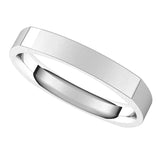 14K White 3 mm Square Comfort Fit Band Size 8