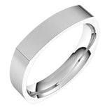 Sterling Silver 4 mm Square Comfort Fit Band Size 9.5