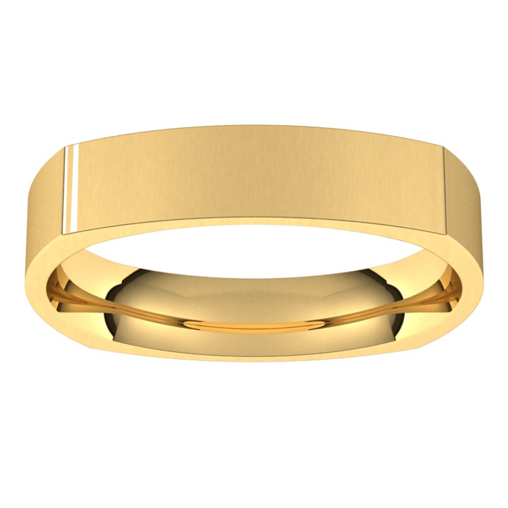 18K Yellow 4 mm Square Comfort Fit Band