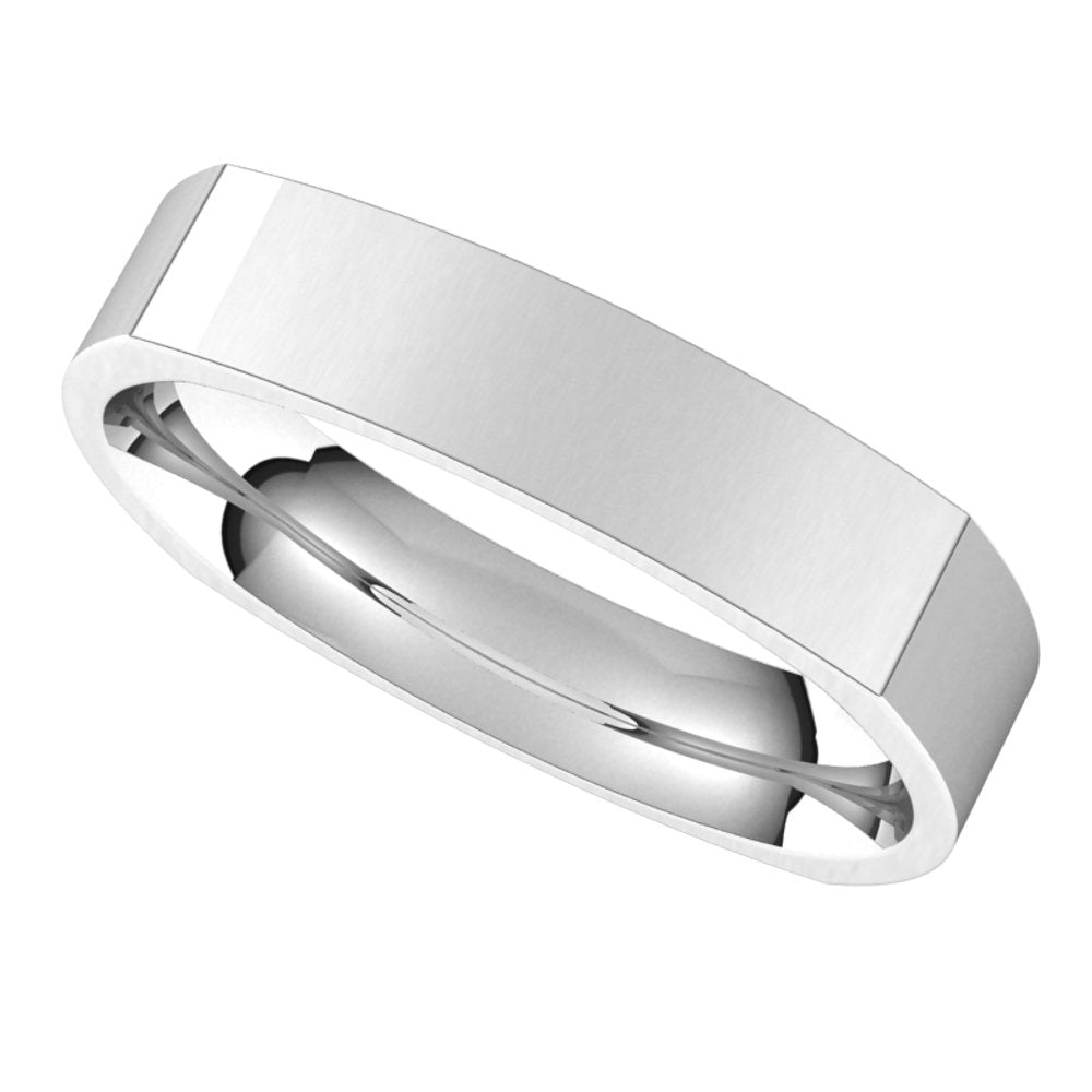 14K White 4 mm Square Comfort Fit Band