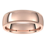 14K Rose 6 mm Rope Half Round Comfort Fit Band Size 8.5