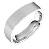 14K White 5 mm Square Comfort Fit Band Size 10.5