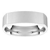 14K White 5 mm Square Comfort Fit Band Size 10.5