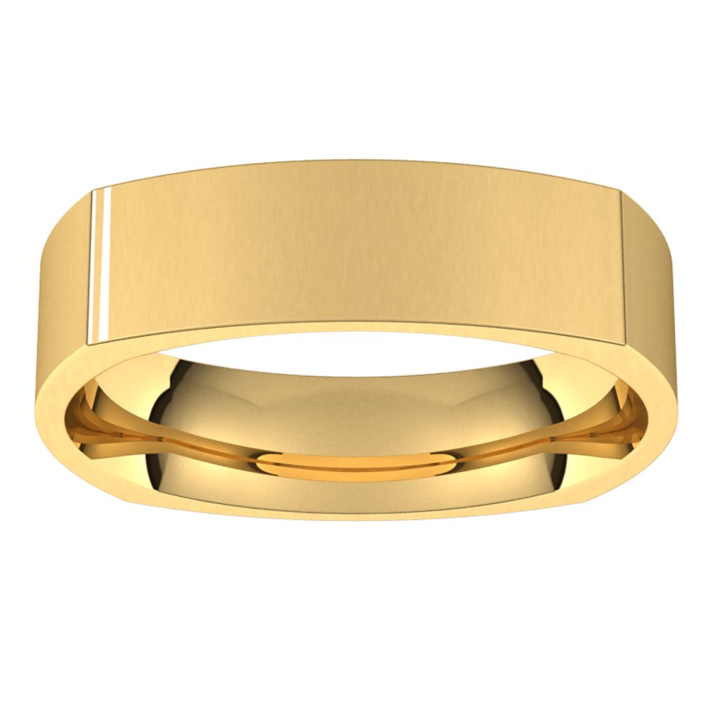 14K Yellow 5 mm Square Comfort Fit Band Size  9.5