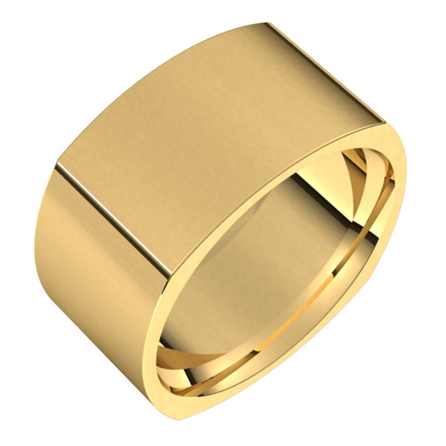 14K Yellow 10 mm Square Comfort Fit Band Size 7.5