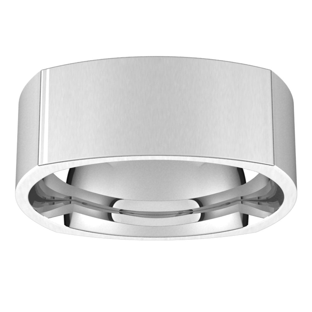 Platinum 7 mm Square Comfort Fit Band Size 6