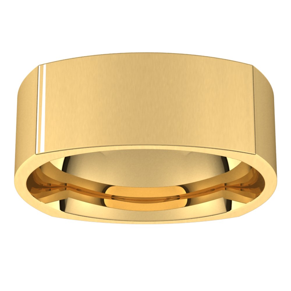 18K Yellow 7 mm Square Comfort Fit Band