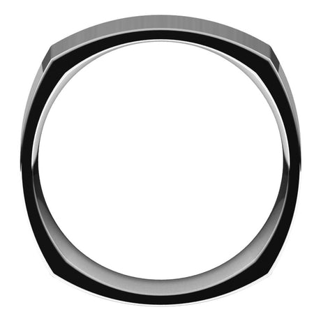 14K White Gold 8 mm Comfort-Fit Square Band Size 10