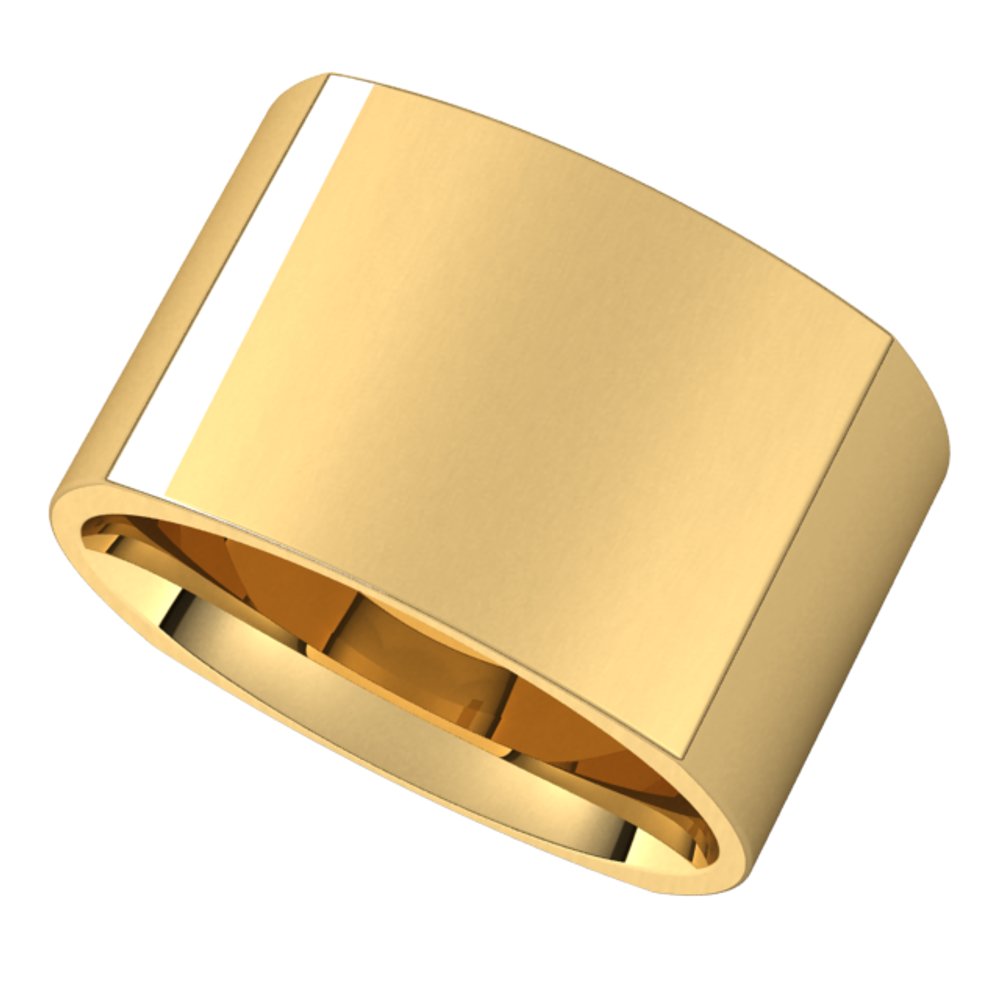 14K Yellow 12 mm Square Comfort Fit Band