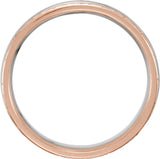 14K Rose/White/Rose 6 mm Design-Engraved Band Size 9