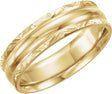 10K Yellow Gold 6 mm Design-Engraved Comfort-Fit Band Size 5.5