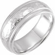 14K White 8 mm Milgrain Edge Comfort-Fit Half Round Band Size 9.5
